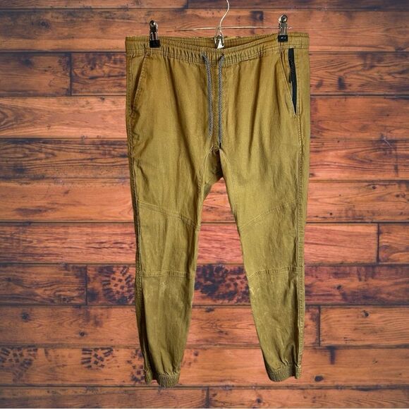 5 for $25🔥Rue 21 Tan Elastic Drawstring Waist Tan Jogger Khaki Pants Large - Picture 1 of 8